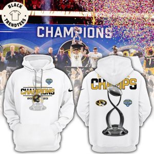Mizzou Football Tigers Cotton Bowl Champions 2023 White Design 3D Hoodie Longpant Cap Set