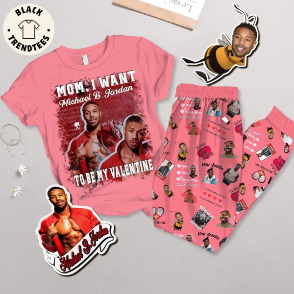 Mom I Want Michael Jordan To Be My Valentine Pink Design Pajamas Set