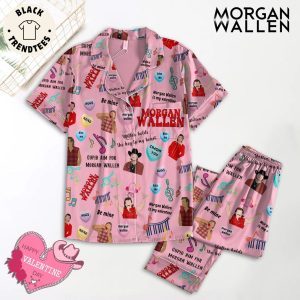 Morgan Wallen Pink Design Pajamas Set