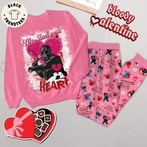 Mr.Steal Your Heartt Bloody Valentine Pink Design Pajamas Set