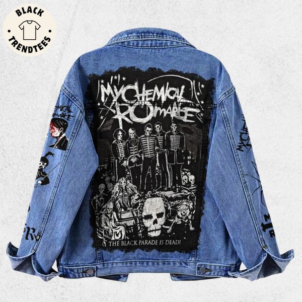 My Chemical Romance Band Skull Design Hooded Denim Jacket