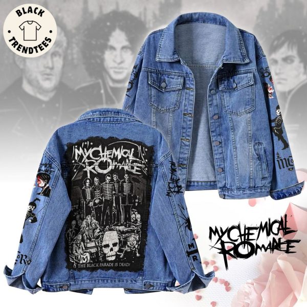 Mychemol Romate Skull Design Hooded Denim Jacket