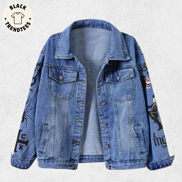 Mychemol Romate Skull Design Hooded Denim Jacket