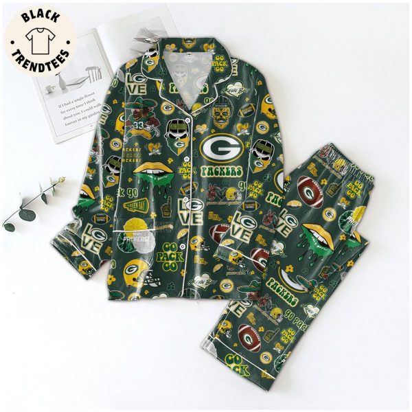Packers Go Pack Go Green Design Pajamas Set