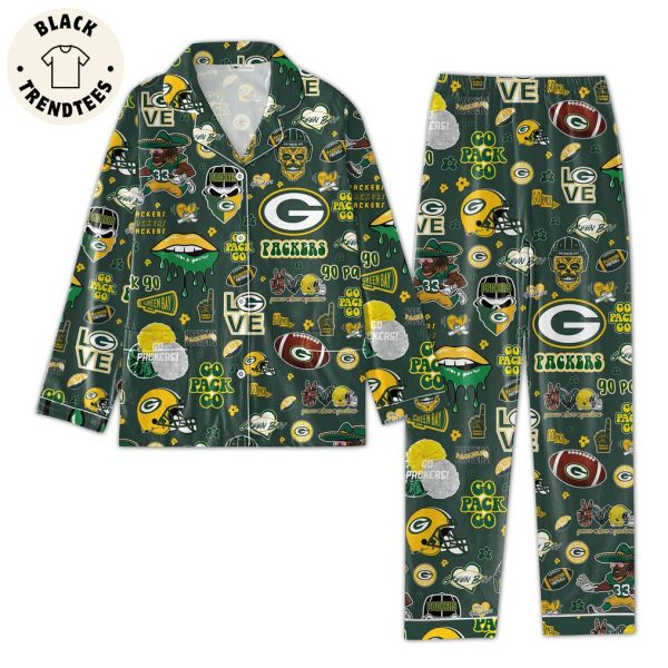 Packers Go Pack Go Green Design Pajamas Set