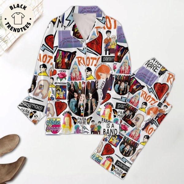 Paramore Hard Time No Pressure White Design Pajamas Set