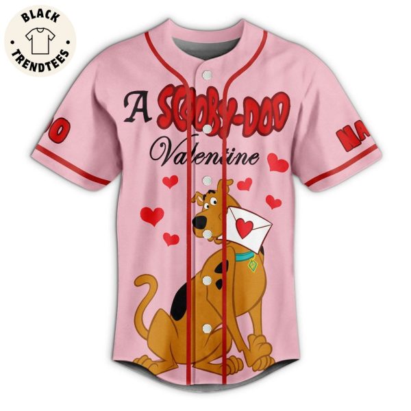 Personalized A Cooby Doo Valentine I’m All Hearts For You Pink Design Baseball Jersey