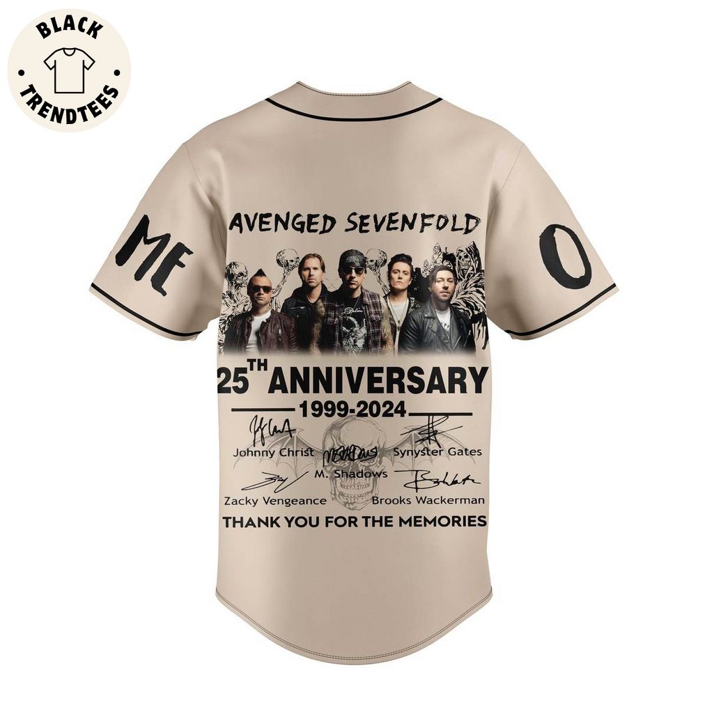 Personalized Avenged Sevenfold 25th Anniversary 1999-2024 Baseball Jersey