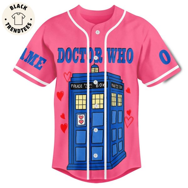 Personalized Doctor Who I Love You Pink Design Baseball Jersey