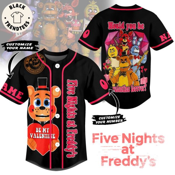 Personalized Five Nights At Freddy Valentine Forever Black Design Baseball Jersey