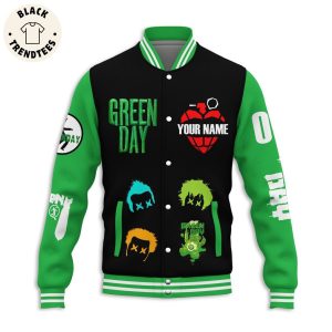 Personalized Green Day Heart Design Baseball Jacket