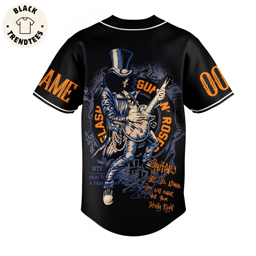 Personalized Guns N' Roses Black Design Baseball Jersey