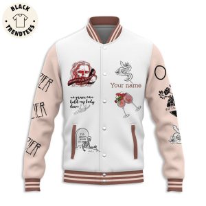 Personalized Hozier White Pink Design Baseball Jacket