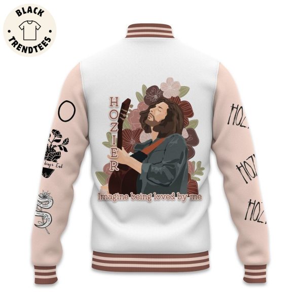 Personalized Hozier White Pink Design Baseball Jacket