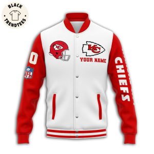 Personalized Kansas City NFL White Design Baseball Jacket