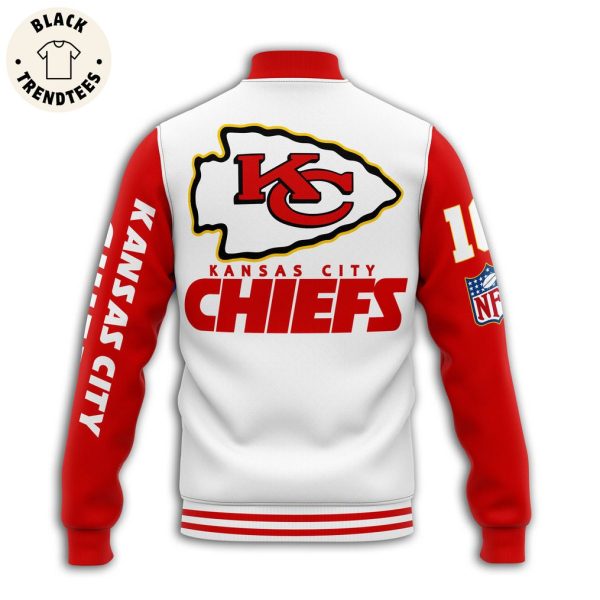 Personalized Kansas City NFL White Design Baseball Jacket