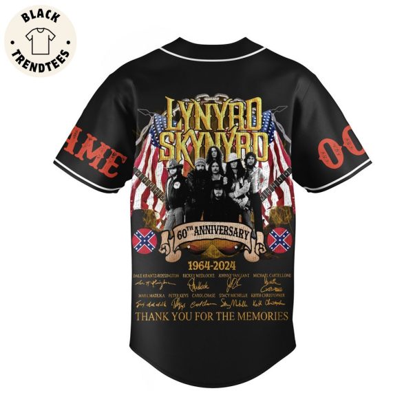 Personalized Lynyrd Skynyrd 60th Anniversary 1964-2024 Black Design Baseball Jersey