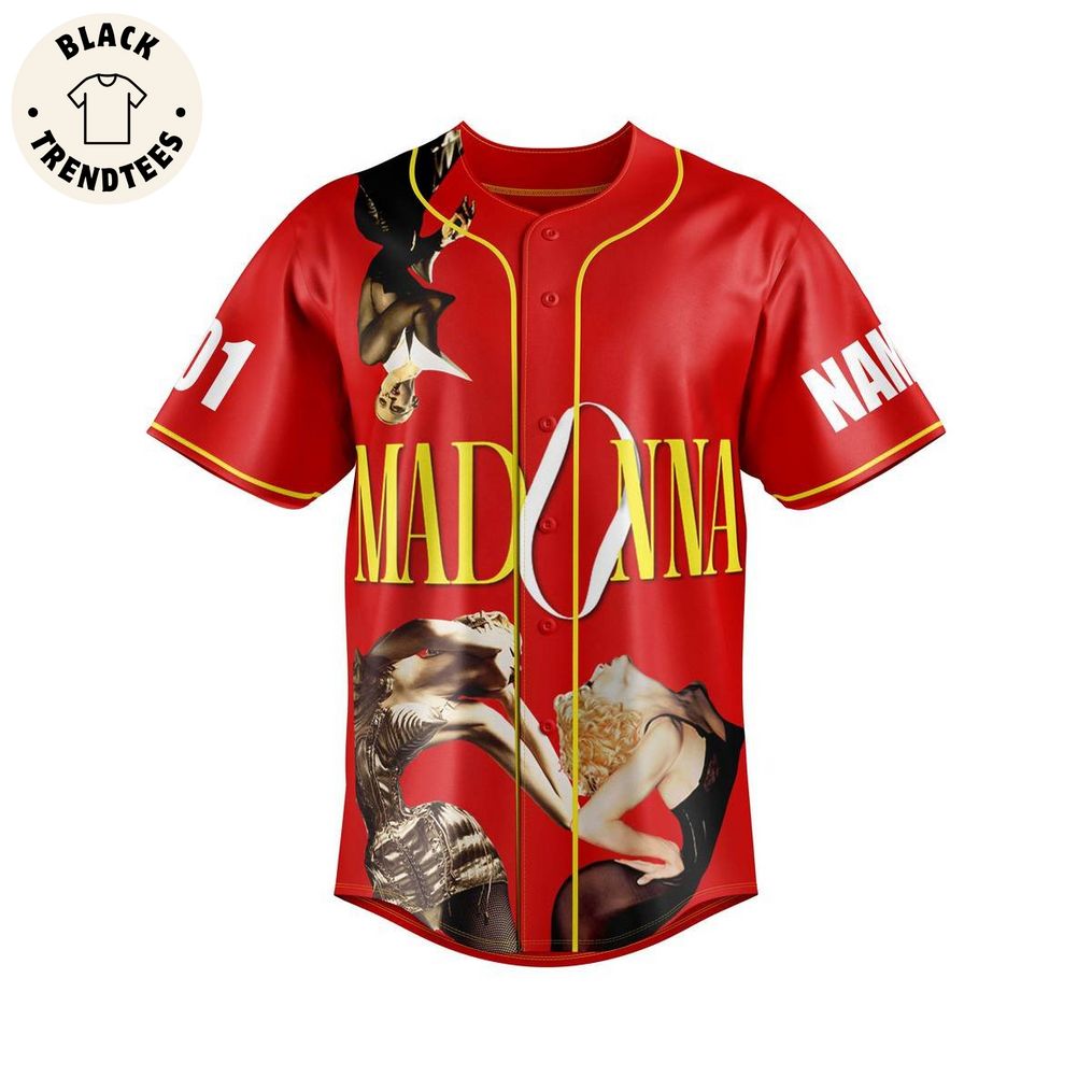 Personalized Madonna The Celebration Tour Red Design Baseball Jersey