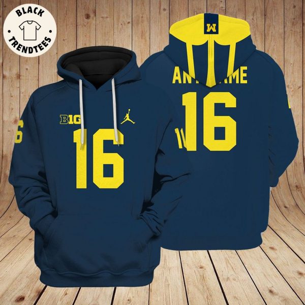 Personalized Michigan Big 16 Blue Design 3D Hoodie