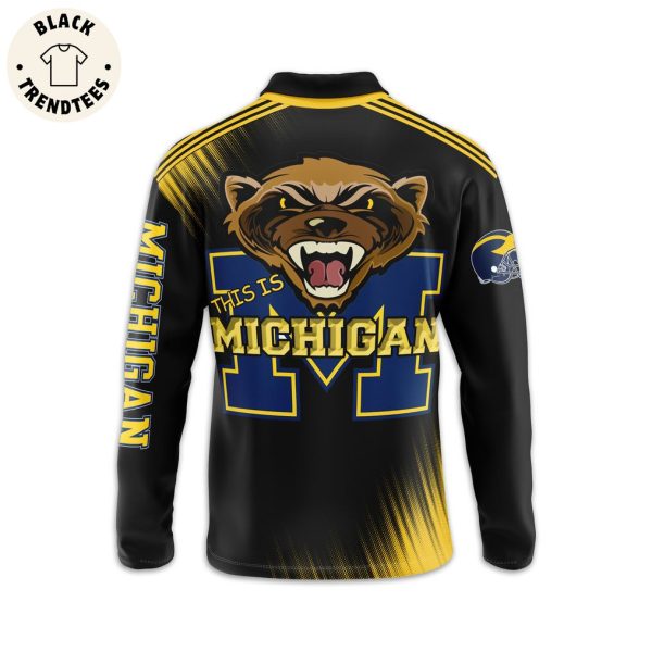 Personalized Michigan Mascot Design Long Sleeves Polo Shirt