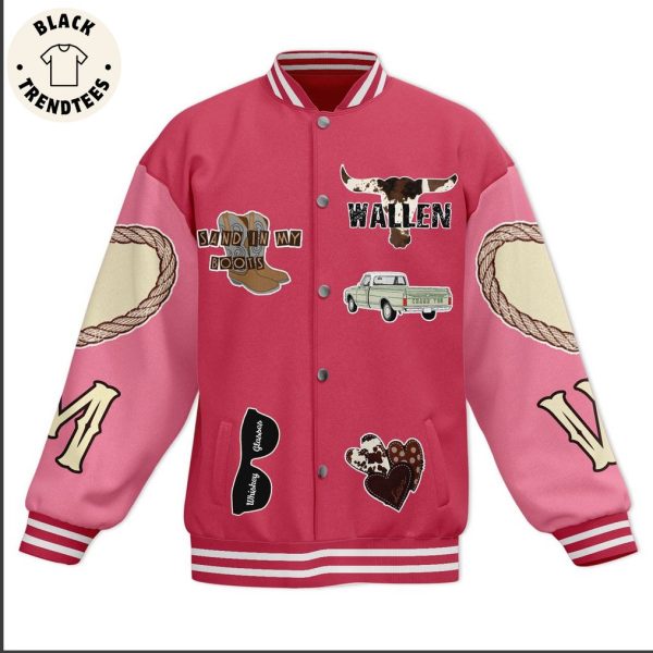 Personalized Morgan Wallen Won’t You Be My Wallentine Pink Design Baseball Jacket