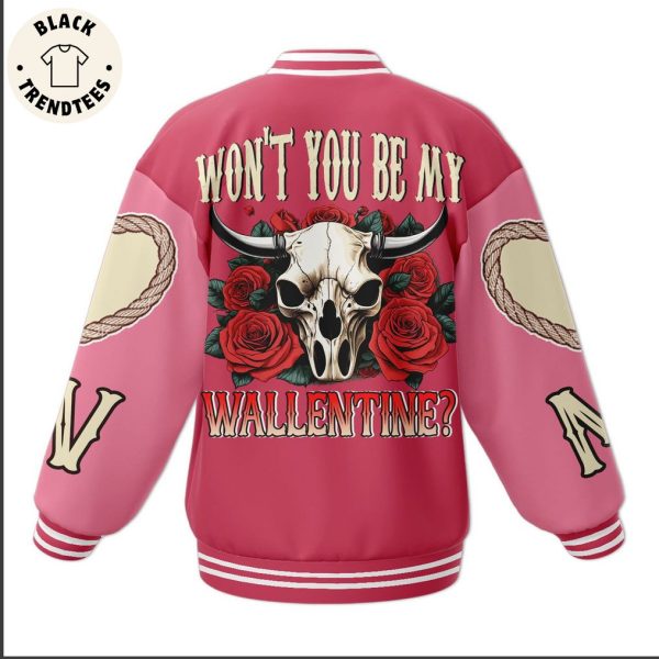 Personalized Morgan Wallen Won’t You Be My Wallentine Pink Design Baseball Jacket