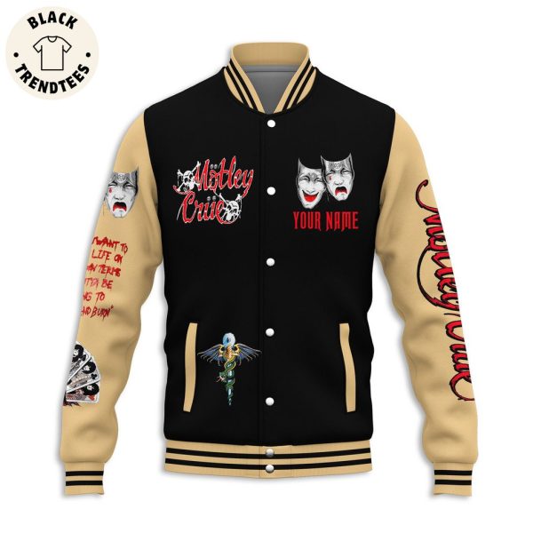 Personalized Motley Crue Motley Crue Skull Design Baseball Jacket