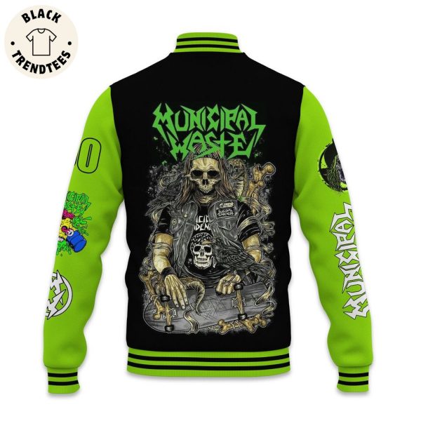 Personalized Municipal Waste Skull Design Baseball Jacket