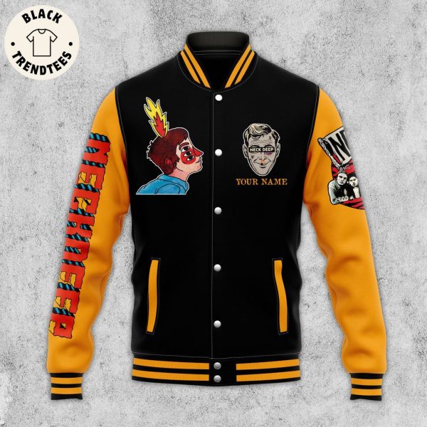 Personalized Neck Deep Skull Design Baseball Jacket