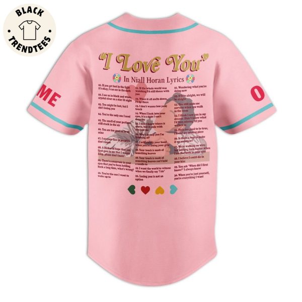 Personalized Niall Horan Pink Design Baseball Jersey