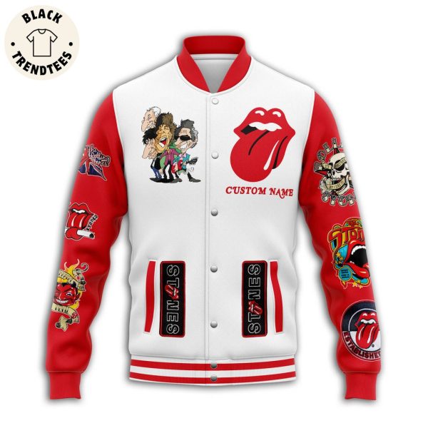 Personalized Stones Roll But Like Rolling Sone White Deign Baseball Jacket