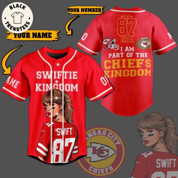 Personalized Swiftie Kingdom Chiefs Red Design Baseball Jersey