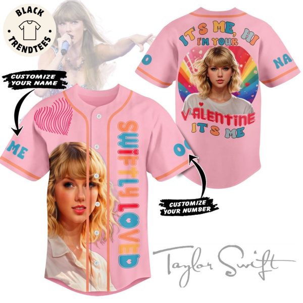 Personalized Taylor Swiftly Love Valentine Pink Design Baseball Jersey