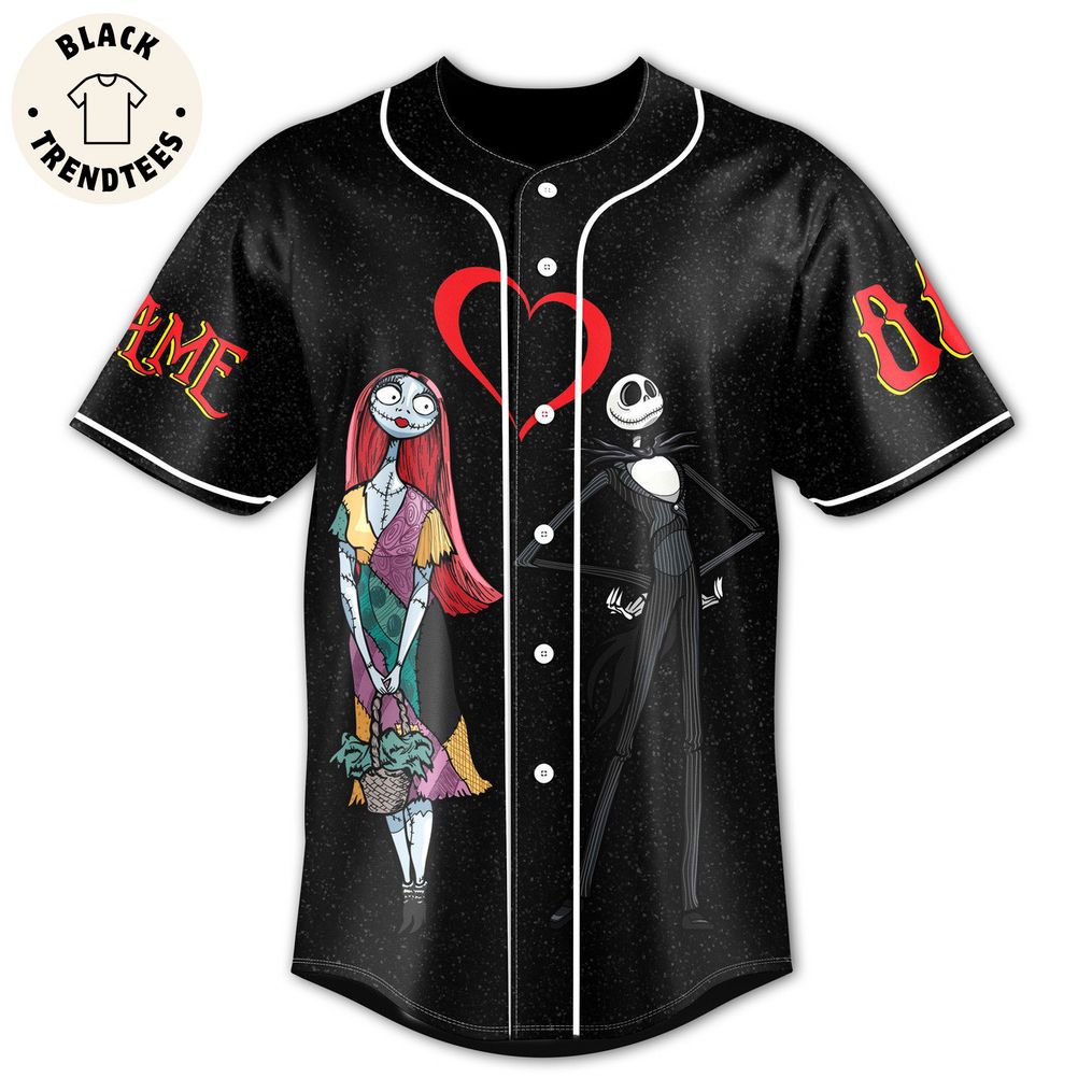 Personalized The Nightmare Before Christmas We're Simply Meant To Be Black Design Baseball Jersey