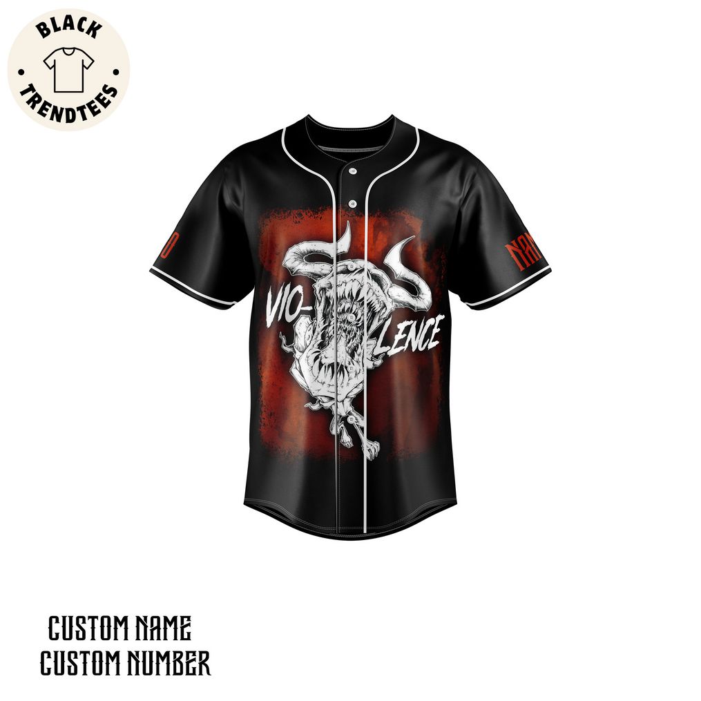 Personalized Vio Lenge Let The World Burn Black Design Baseball Jersey