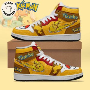 Pikachu Pokemon Yellow Mascot Design Air Jordan 1 High Top
