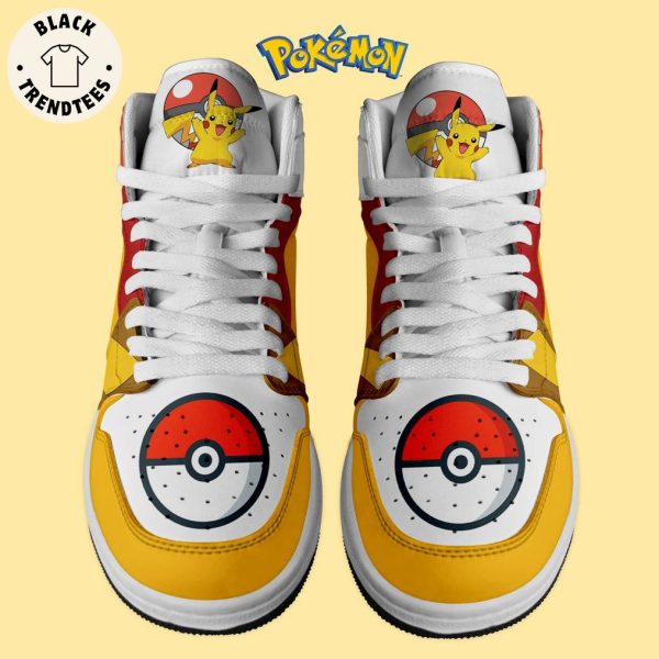 Pikachu Pokemon Yellow Mascot Design Air Jordan 1 High Top