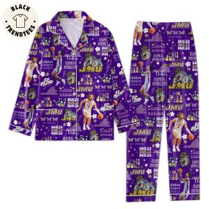 Roll Dukes JMU Portrait Purple Design Pajamas Set