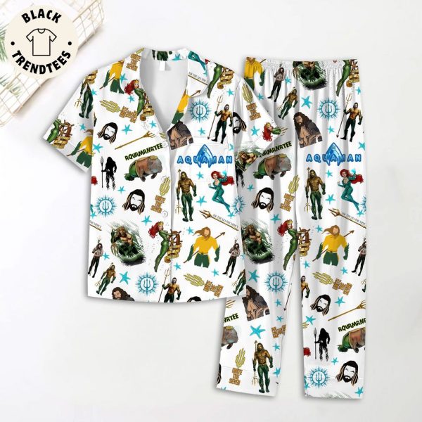 Rquamanatee Aquaman Portrait White Design Pajamas Set