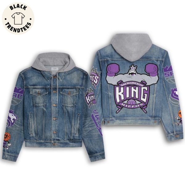 Sacramento King Hippos Mascot Hooded Denim Jacket