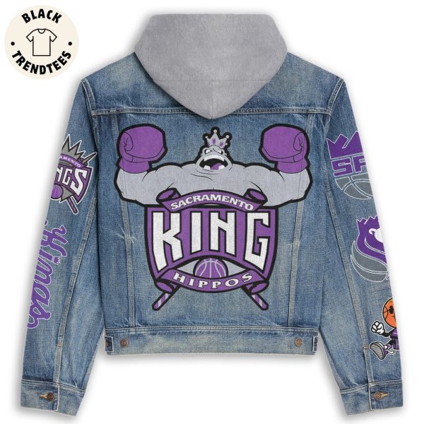 Sacramento King Hippos Mascot Hooded Denim Jacket