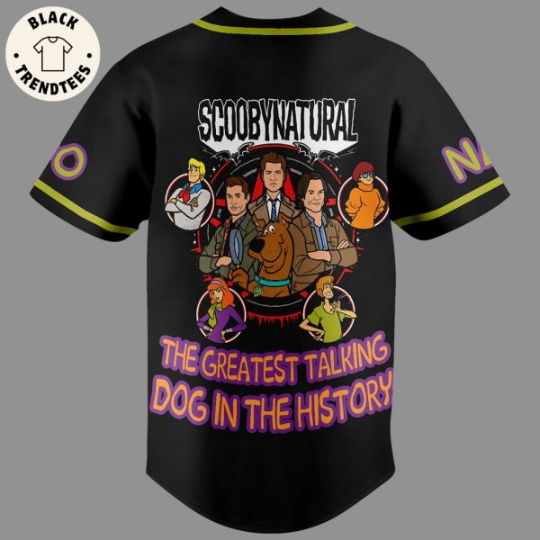 Scooby Natural The Greatest Talking Dog In The History Black Design Baseball Jersey