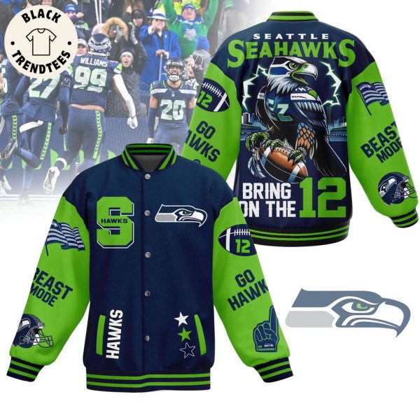 Seattle Seahawks Bring On The 12 Baseball Jacket