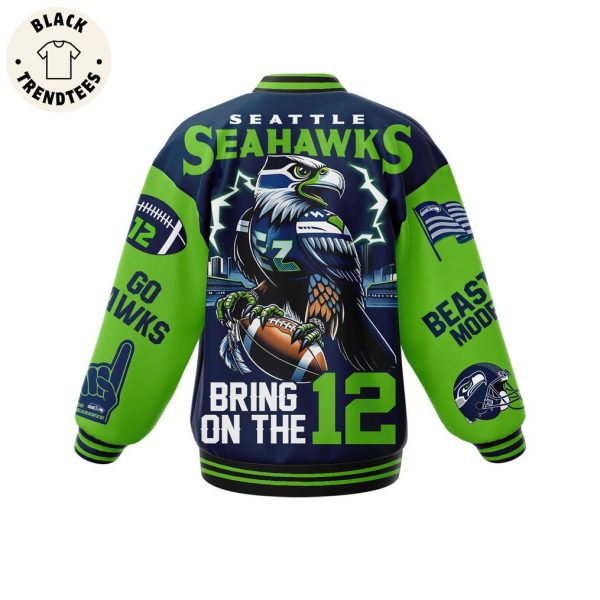 Seattle Seahawks Bring On The 12 Baseball Jacket