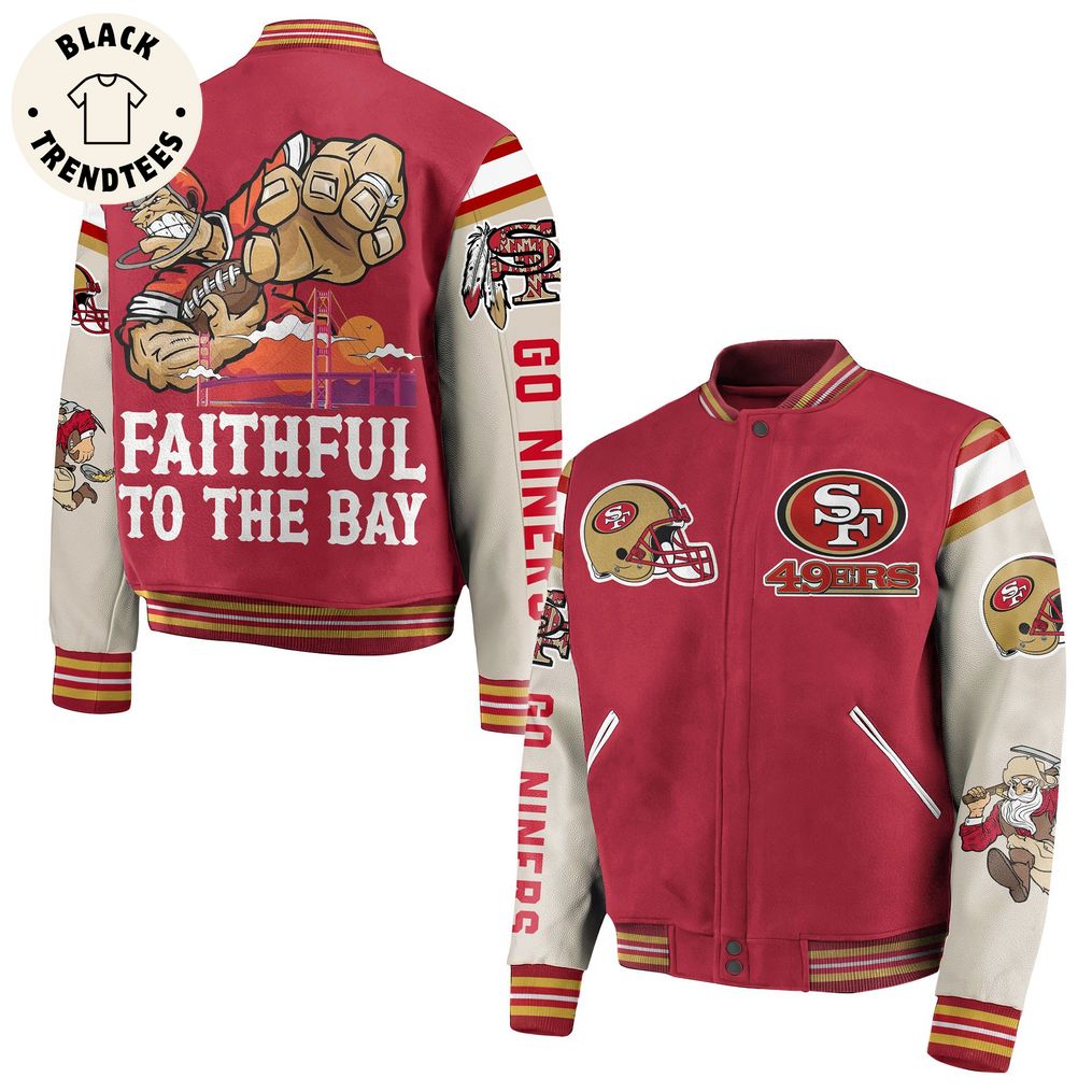 SF49 Faithrul To The Bay Red Logo Design Baseball Jacket