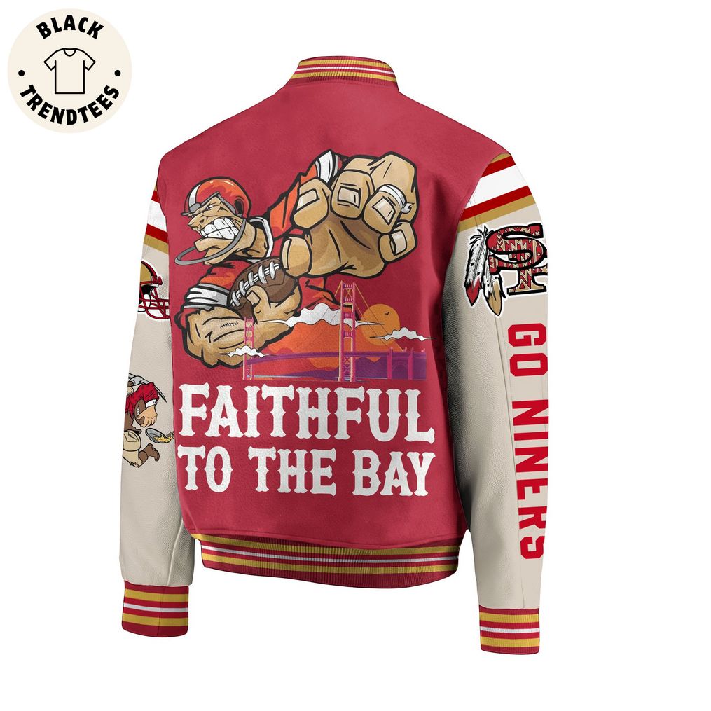 SF49 Faithrul To The Bay Red Logo Design Baseball Jacket