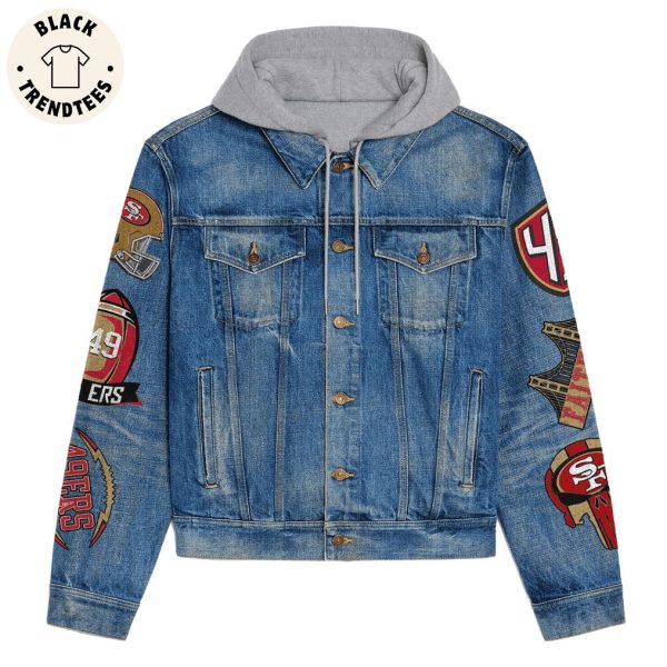 SF49 Nation Faithrul Red And Gold Hooded Denim Jacket