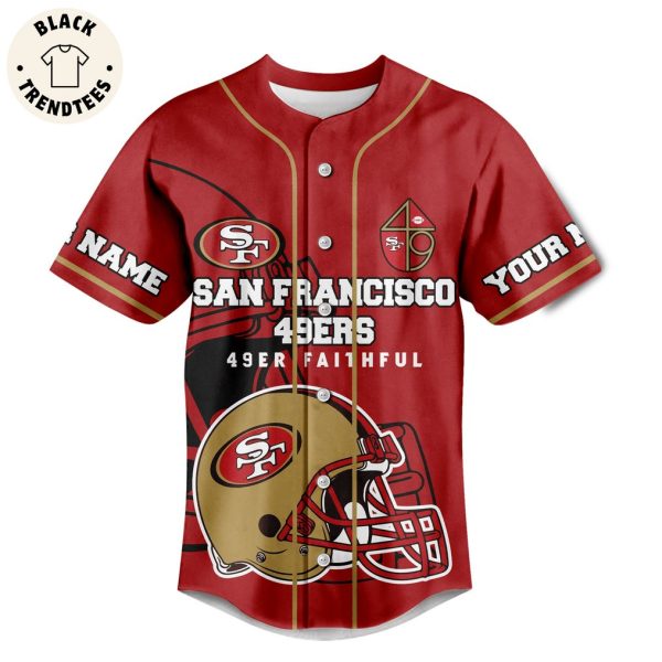 SF49 San Francisco Faithul Red Skull Design Baseball Jersey