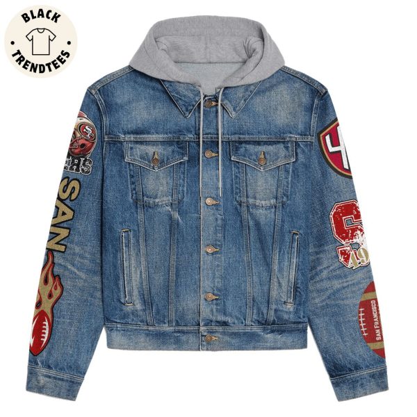 SF49 Sanfrancisco Philipians 4-13 Mascot Design Hooded Denim Jacket