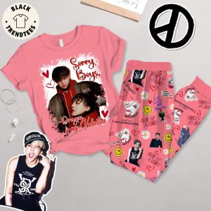 Sorry Boys S-Dragon Is My Valentine Portrait Pink Design Pajamas Set